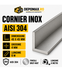 Cornier inox AISI 304, 45 x 45 x 4 mm, 6 metri